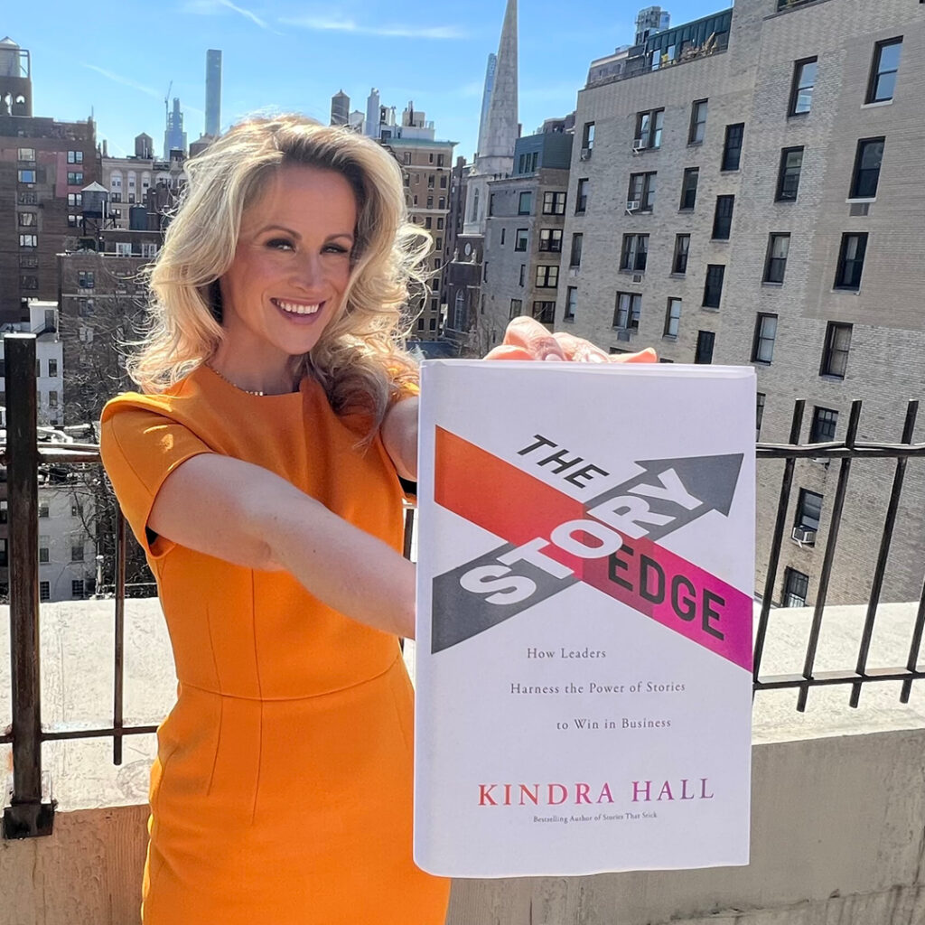 Kindra Hall with her book The Story Edge